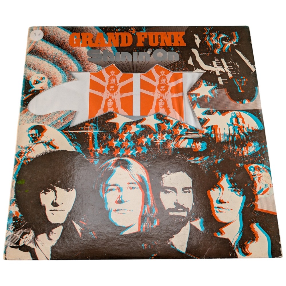 Grand Funk Railroad Shinin' On LP 1974 Capitol SWAE-11278 EX/VG Original Inner